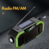 Radio portabil multifunctional, Bluetooth, Lanterna SOS, AM/FM, Afisaj digital, Incarcare prin cablu, manual si solar, Baterie 5000mAh