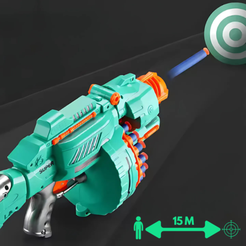 Jucarie Blaster Electric, Proiectile din spuma, Turcoaz