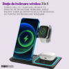 Incarcator Wireless 3 in 1, Statie de Incarcare Pliabila, 15W, Telefon, Smart Watch, Casti, Incarcare Rapida