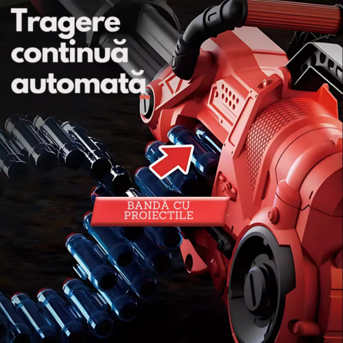 Jucarie Blaster Mitraliera, Proiectile din spuma x20, Actionare Electrica, Rosu