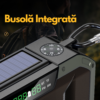 Radio portabil multifunctional, Bluetooth, Lanterna SOS, AM/FM, Afisaj digital, Incarcare prin cablu, manual si solar, Baterie 5000mAh
