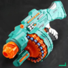 Jucarie Blaster Electric, Proiectile din spuma, Turcoaz