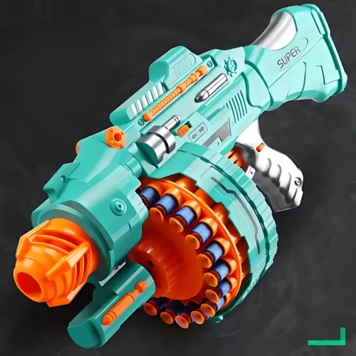 Jucarie Blaster Electric, Proiectile din spuma, Turcoaz