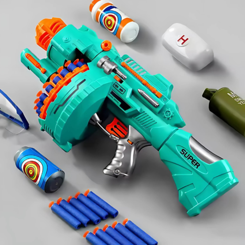 Jucarie Blaster Electric, Proiectile din spuma, Turcoaz