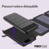 Baterie Externa Portabila 8.000mAh, 3 Panouri Solare Detasabile, Lanterna LED