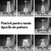 Dispozitiv curatare pahare, Clatire si spalare rapida, Accesorii incluse, Plastic ABS/Otel Inoxidabil
