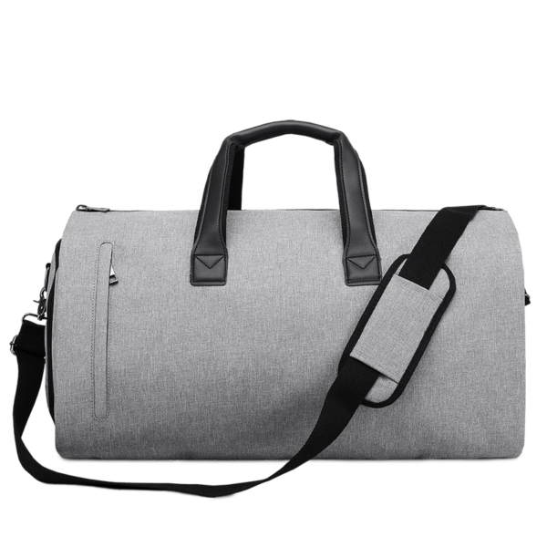Geanta 2 in 1 cu husa pentru costum, compartiment pantofi, 30x55x28cm, Gri