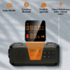 Radio portabil multifunctional, Bluetooth, Lanterna SOS, AM/FM, Afisaj digital, Incarcare prin cablu, manual si solar, Baterie 5000mAh