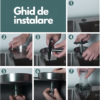 Dispozitiv curatare pahare, Clatire si spalare rapida, Accesorii incluse, Plastic ABS/Otel Inoxidabil
