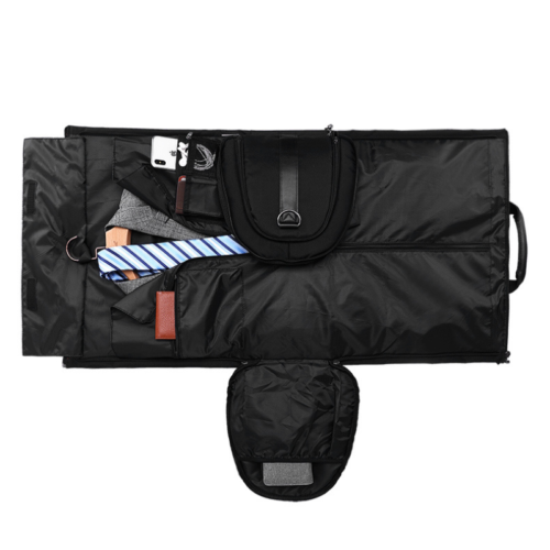 Geanta 2 in 1 cu husa pentru costum, compartiment pantofi, 30x55x28cm, Gri