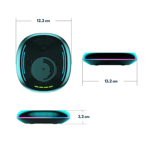 Mouse Jiggler pentru Simularea Miscarii Mouse-ului, Ultra Slim, Silentios, Timer, Fara Driver, Lumina Ambientala, Negru