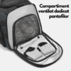 Geanta de voiaj multifunctionala RavaNova, Compartimente pentru cosmetice si incaltaminte, Waterproof, 50x24x25cm, Negru