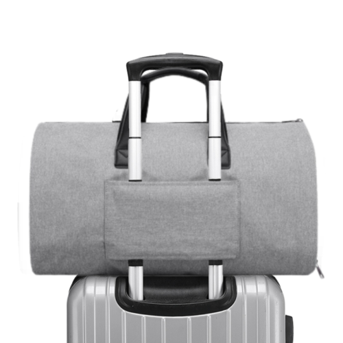 Geanta 2 in 1 cu husa pentru costum, compartiment pantofi, 30x55x28cm, Gri